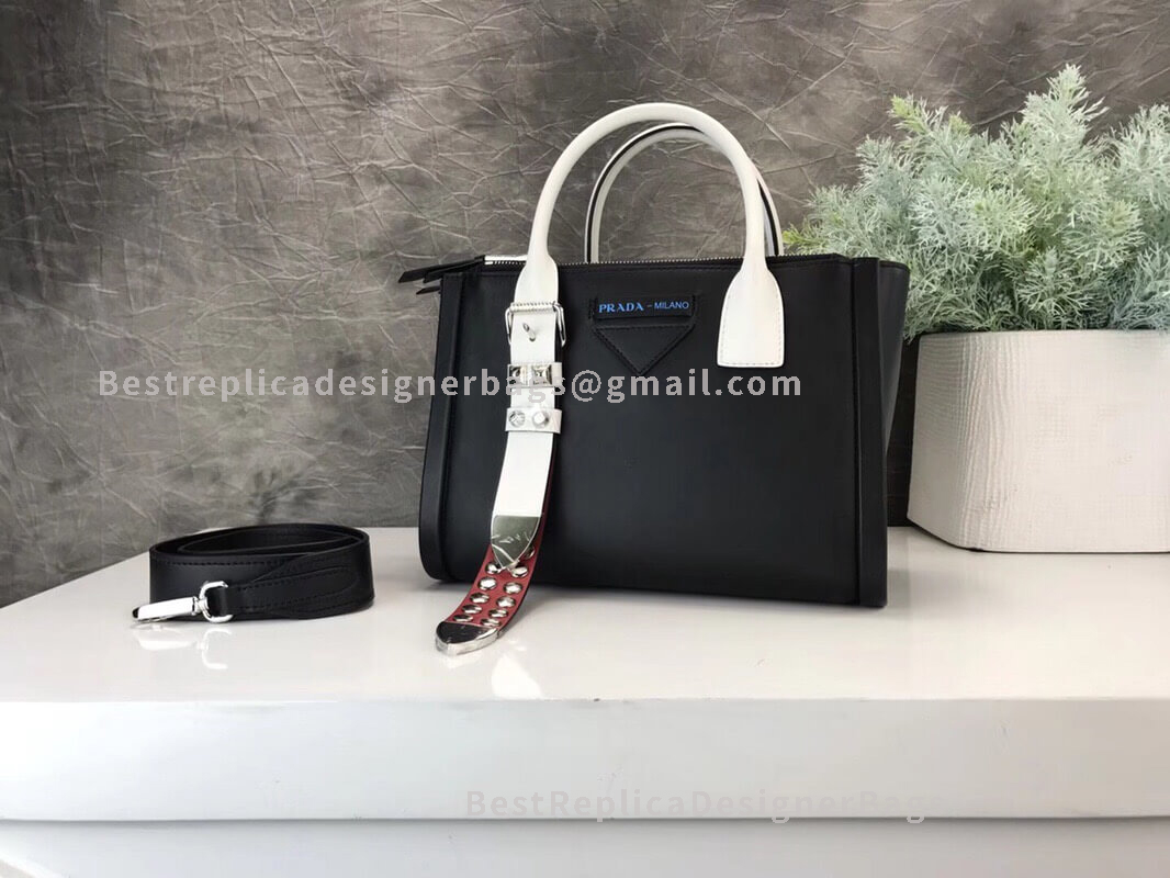 Prada Concept Black Leather Handbag SHW